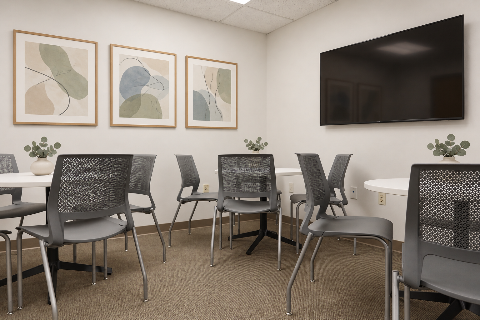 Treatment Services 17 Refined multipurpose room with art and TV-3